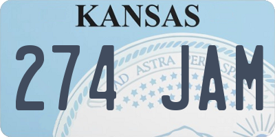 KS license plate 274JAM