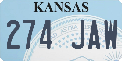 KS license plate 274JAW