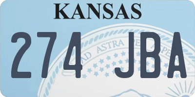 KS license plate 274JBA