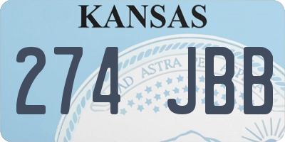 KS license plate 274JBB