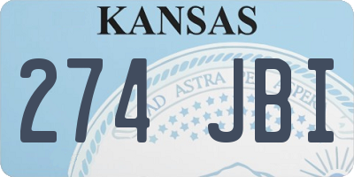 KS license plate 274JBI