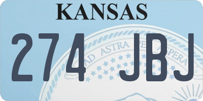 KS license plate 274JBJ