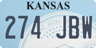 KS license plate 274JBW