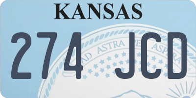 KS license plate 274JCD