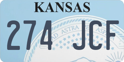 KS license plate 274JCF