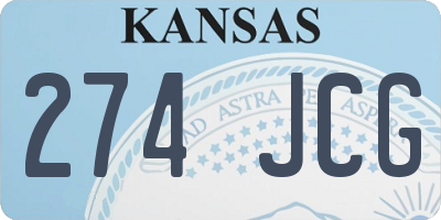 KS license plate 274JCG