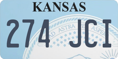 KS license plate 274JCI