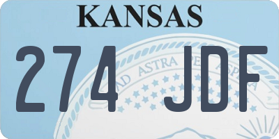 KS license plate 274JDF