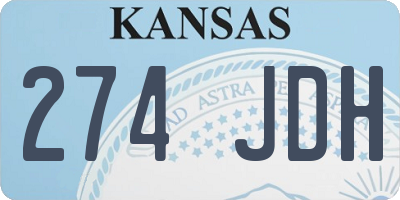 KS license plate 274JDH