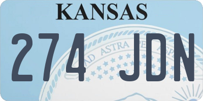 KS license plate 274JDN