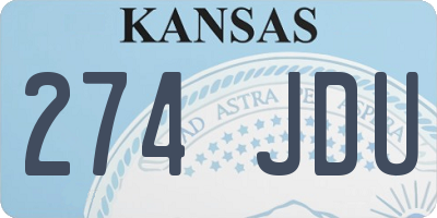 KS license plate 274JDU