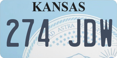 KS license plate 274JDW