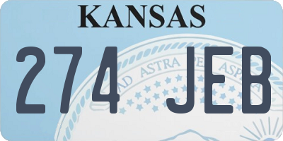 KS license plate 274JEB