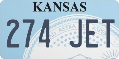 KS license plate 274JET