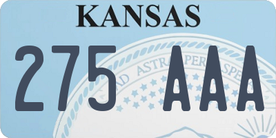 KS license plate 275AAA