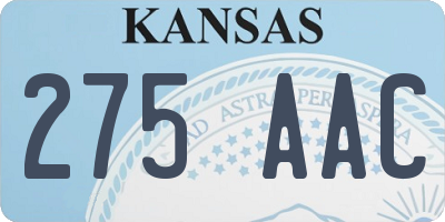 KS license plate 275AAC