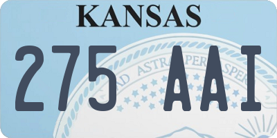 KS license plate 275AAI