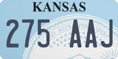 KS license plate 275AAJ