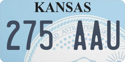 KS license plate 275AAU