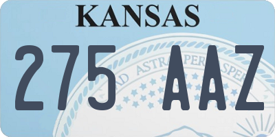 KS license plate 275AAZ