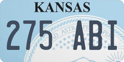 KS license plate 275ABI