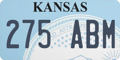 KS license plate 275ABM