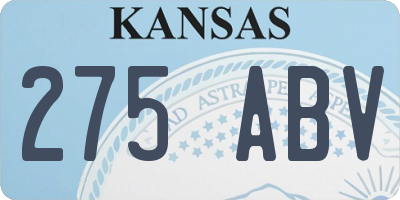 KS license plate 275ABV