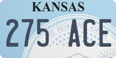 KS license plate 275ACE