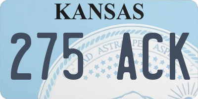 KS license plate 275ACK