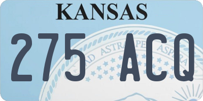 KS license plate 275ACQ