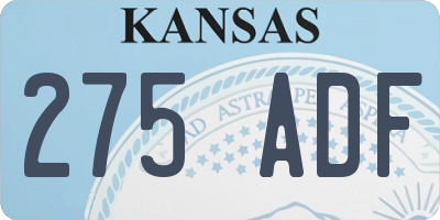 KS license plate 275ADF