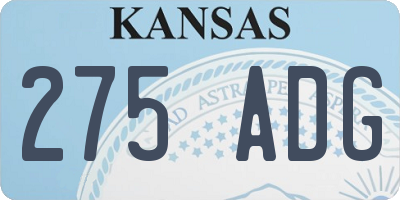 KS license plate 275ADG