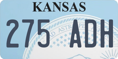 KS license plate 275ADH