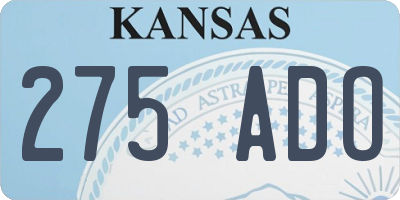 KS license plate 275ADO