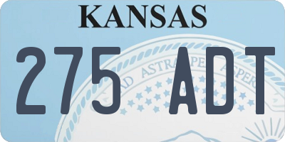 KS license plate 275ADT