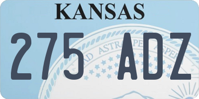 KS license plate 275ADZ