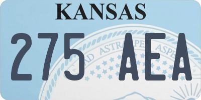 KS license plate 275AEA
