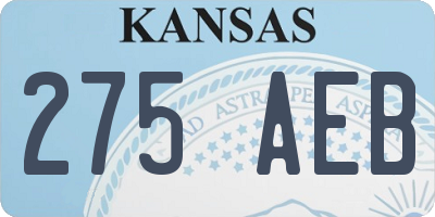 KS license plate 275AEB