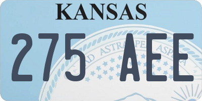 KS license plate 275AEE