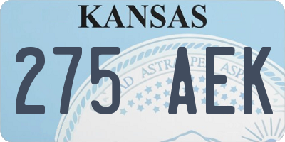 KS license plate 275AEK