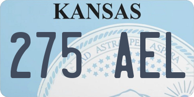 KS license plate 275AEL