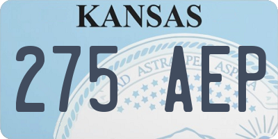 KS license plate 275AEP