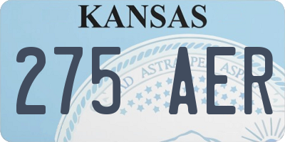 KS license plate 275AER