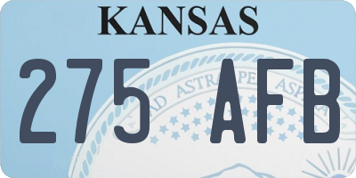KS license plate 275AFB