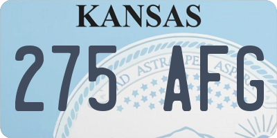 KS license plate 275AFG