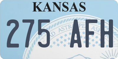 KS license plate 275AFH