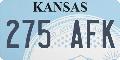 KS license plate 275AFK