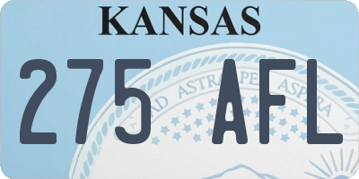 KS license plate 275AFL
