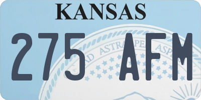 KS license plate 275AFM