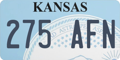 KS license plate 275AFN